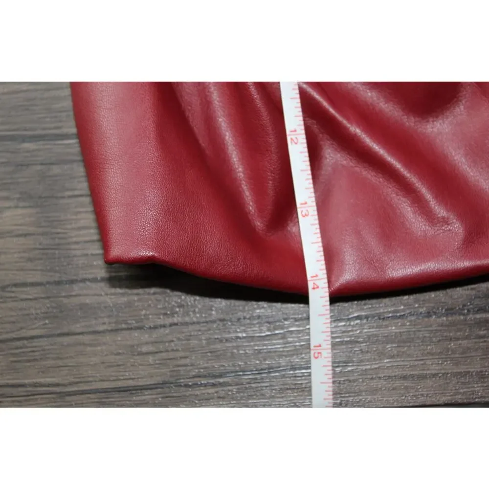 White Fox Well Behaved bustier vegan leather tube top gathered burgundy XS - Picture 10 of 10